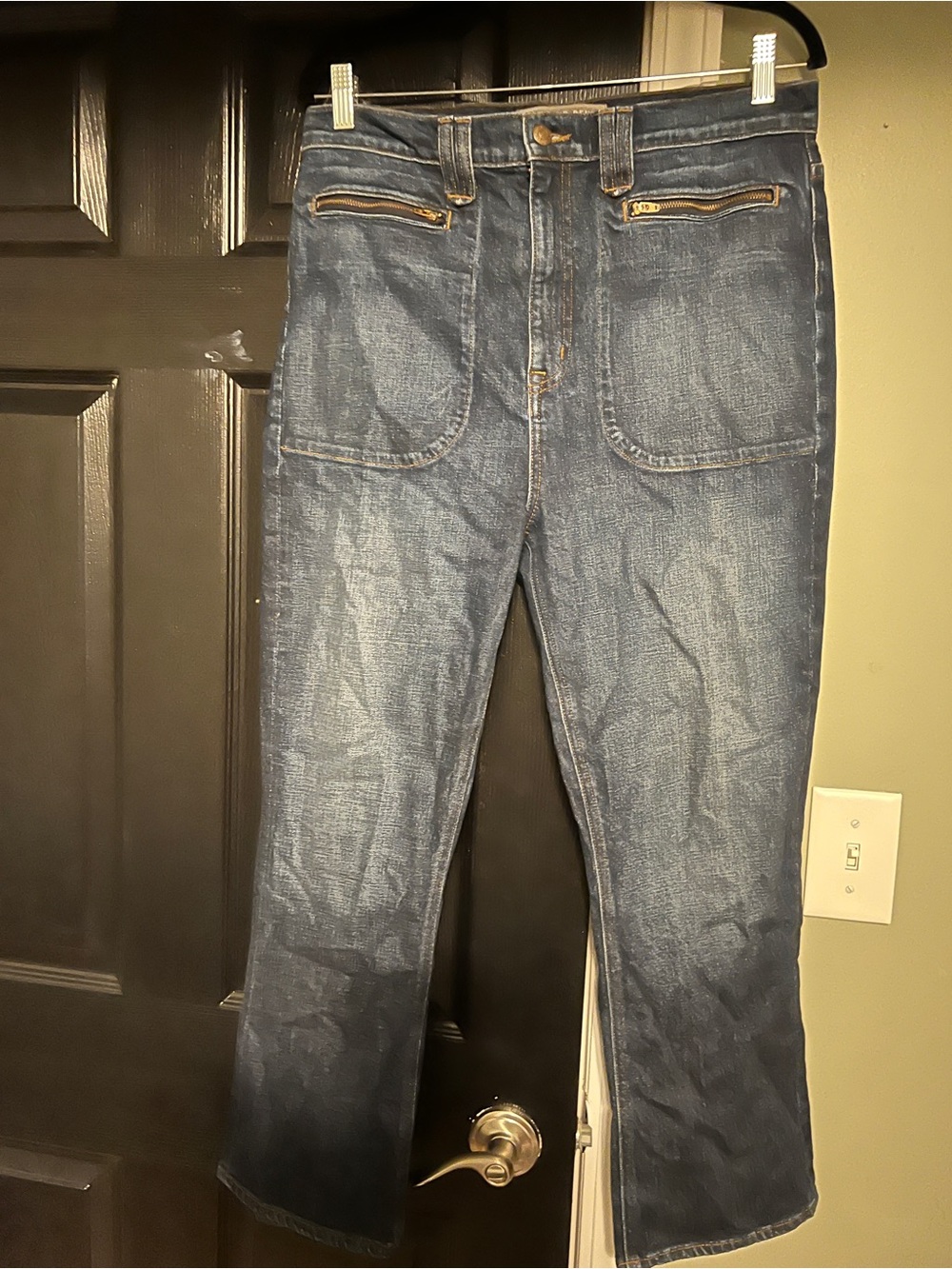 Women's Indigo Boot Cut Jeans with Front Zip Detail